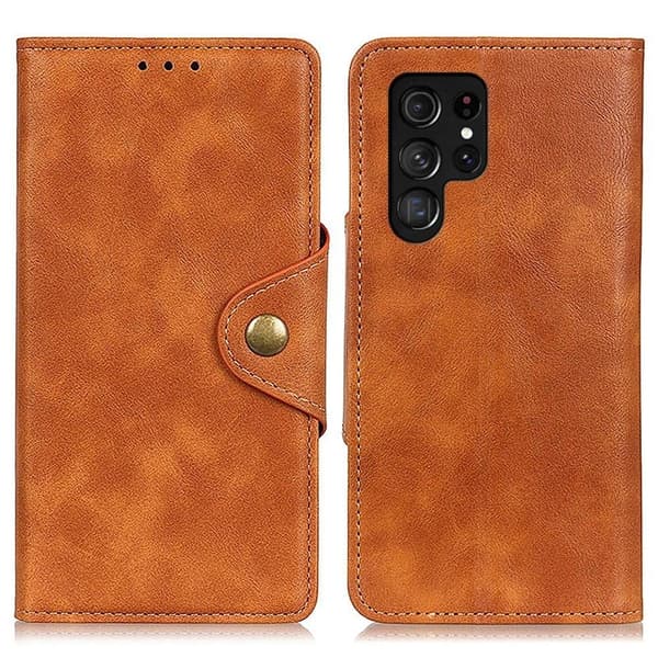 Alpha Samsung Galaxy S23 Ultra Flip Etui - Brun Brown