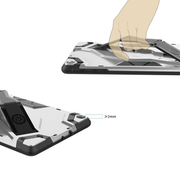 Samsung Galaxy Tab A 10.1 (2019) forbedret skjold stil støtsikker etui - Sølv Silver grey