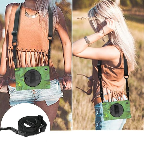 Silikon Combo Etui med Stropp til Samsung Galaxy Tab A7 10.4 (2020) - Camouflage Green
