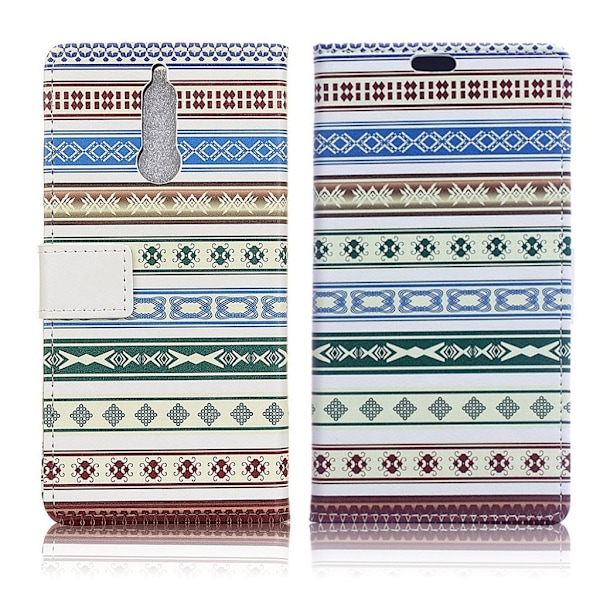 Huawei Mate 10 Lite uniikki nahkakotelo - Kuvioidut raidat Multicolor
