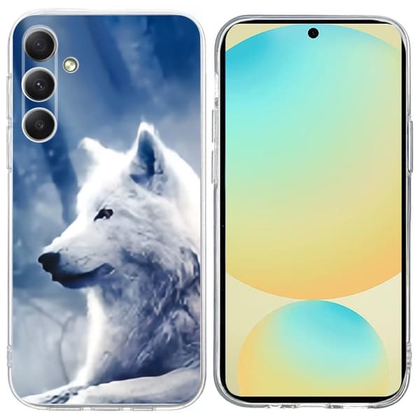 Vibe Samsung Galaxy A24 4G cover - Hvid Ulv Blue