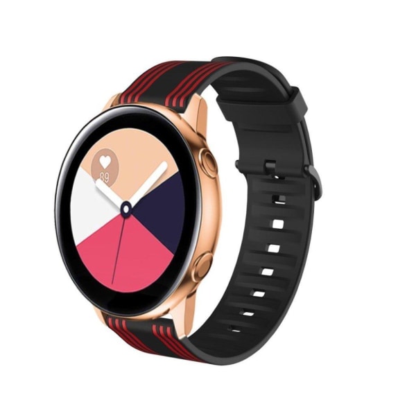 20 mm Twill-farvet urrem til Amazfit- og Huawei-ure - Sort / Rød Black