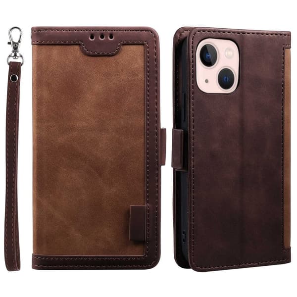 Surburbian iPhone 15 læder flip etui - Brun Brown