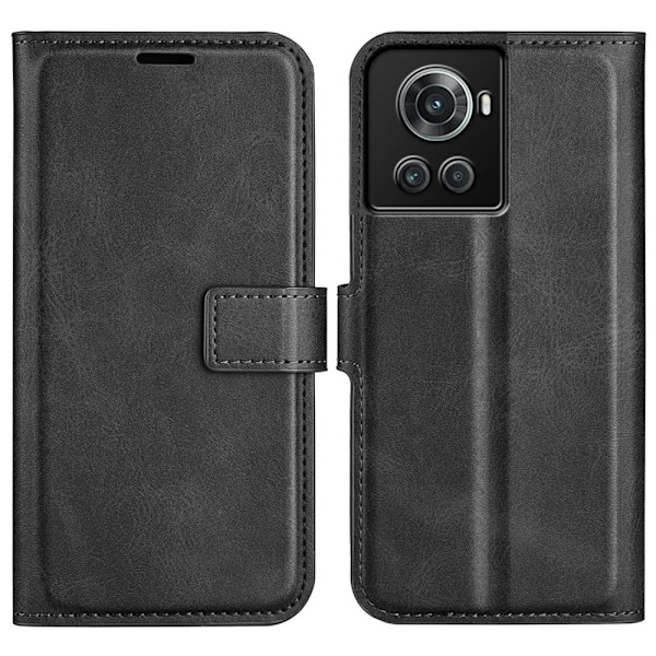 OnePlus 10R / OnePlus Ace nahkainen lompakokkotelo - Musta Black
