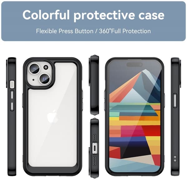 iPhone 15 älykäs akryylikansi - Musta Black