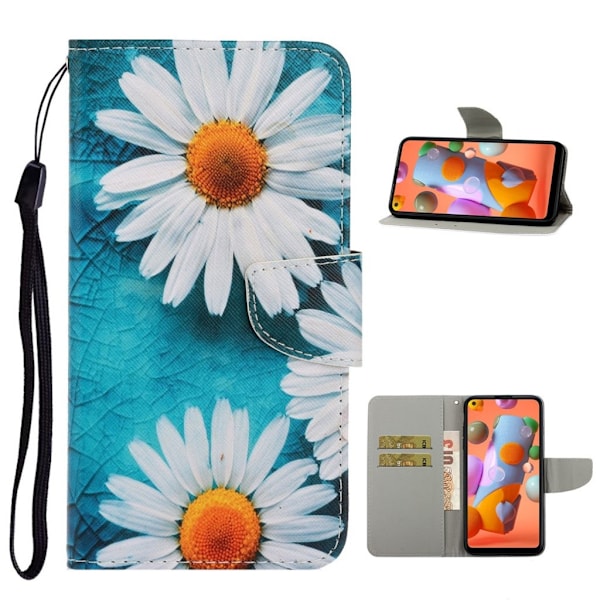Wonderland Samsung Galaxy A11 etui - Hvide Blomster Multicolor