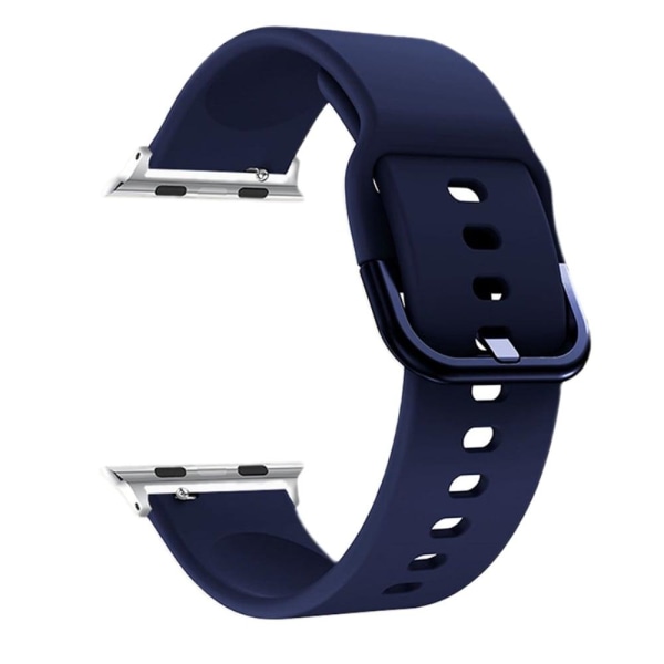 Apple Watch (45mm) simple silicone watch strap - Midnight Blue Blå