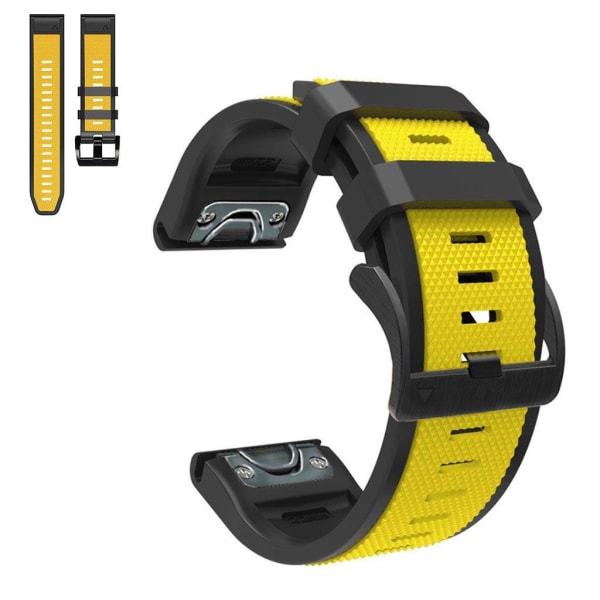 26 mm dobbeltfarvet urrem til Garmin-ur - Gul / Sort Yellow