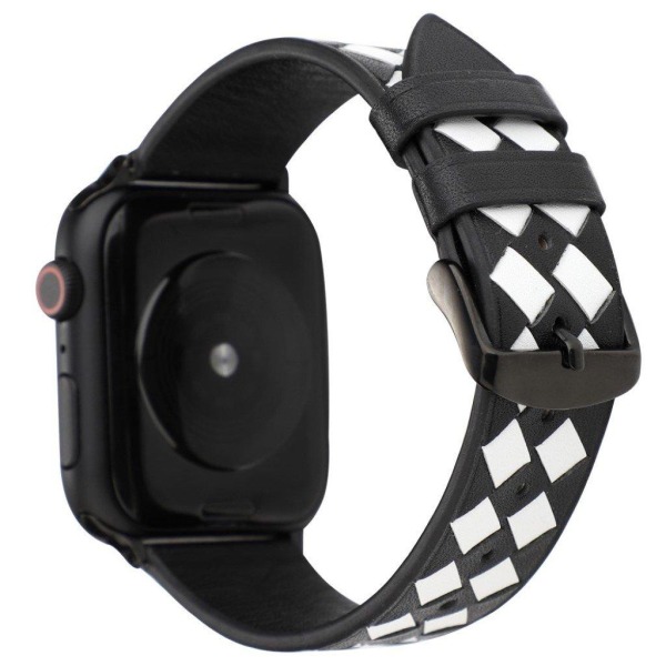 Apple Watch Series 4 40mm woven genuine leather watch band - Bla Black