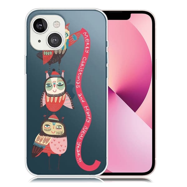 Joulu iPhone 13 Mini tapauksessa - Pöllöt Multicolor