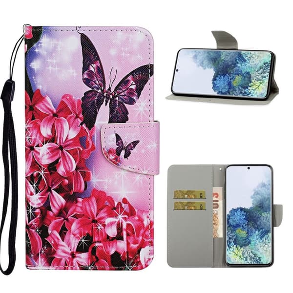 wonderland Samsung Galaxy S21 Plus flip etui - rød blomst Red