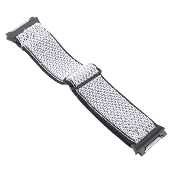 Fitbit Ionic urrem i nylon med bølgemønster - Sort / Hvid White