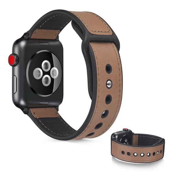 Apple Watch Series 6 / 5 40mm elegant læder rem - lysebrun Brown