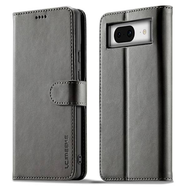 LC.IMEEKE Google Pixel 8A flip case - Hopea/Harmaa Silver grey