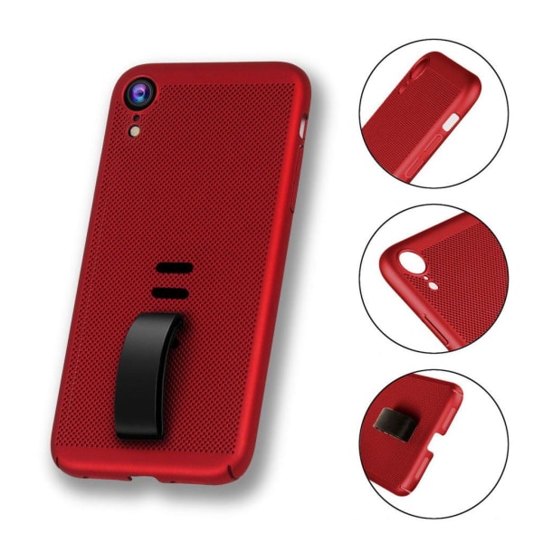 iPhone Xr silikoneetui med fingergrebsholder - Rød Red