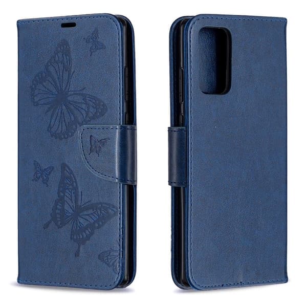 Butterfly Samsung Galaxy Note 20 Flippetui - Blå Blue