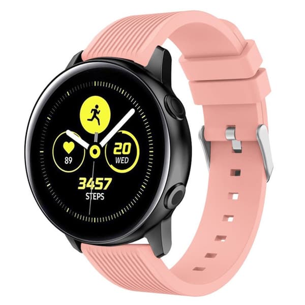 Samsung Galaxy Watch Active Stribe silikone Urrem - Lyserød Pink