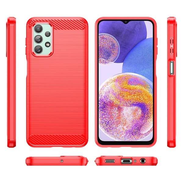 Carbon Flex Suojakotelo Samsung Galaxy A23 5G / A23 - Punainen Red