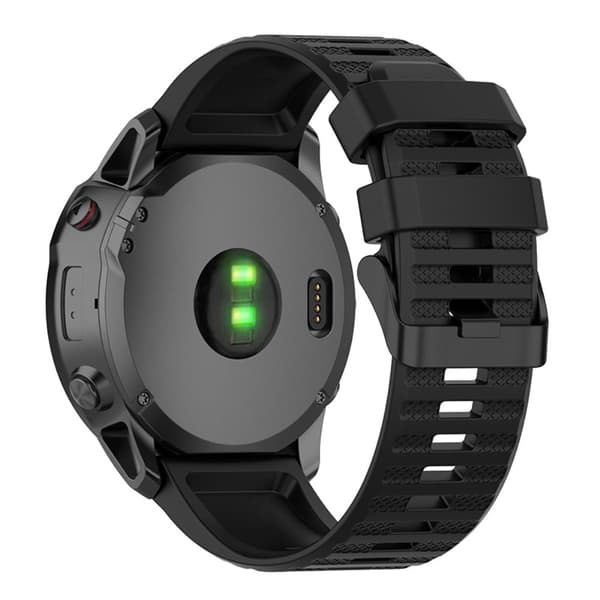 26 mm klockarmband i andningsbart silikon för Garmin-klocka - Svart Svart