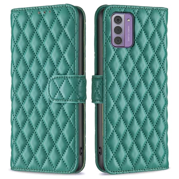 Rhombus mat Nokia G42 flip etui - Grøn Green