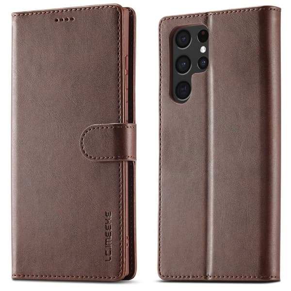 LC.Imeeke Samsung Galaxy S24 Ultra läderfodral - Brun Brun