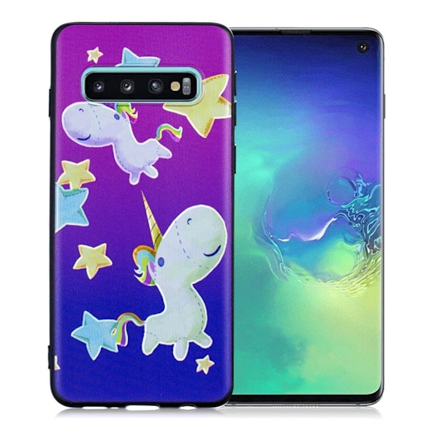 Samsung Galaxy S10 printtikuosi suojakotelo - Tähti ja Yksisarvinen Multicolor
