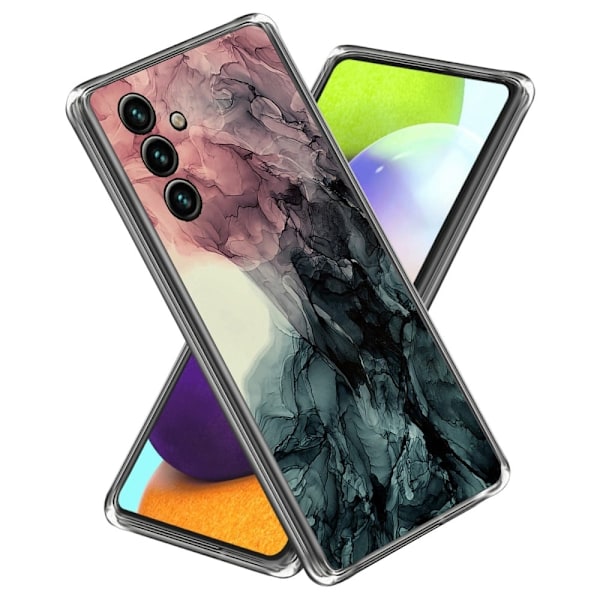 Marble Samsung Galaxy A54 Etui - Pale Pink og Grøn Marmor Multicolor