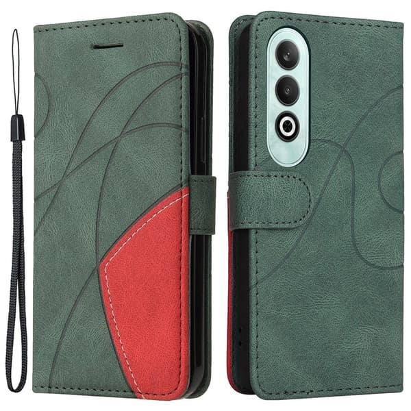 Tekstureret OnePlus Nord CE4 læderetui med rem - Grøn Green