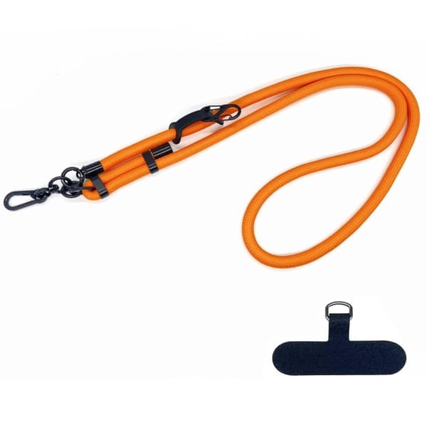Justerbart nyckelband för hals och axlar i polyester med telefonrem - Orange Orange