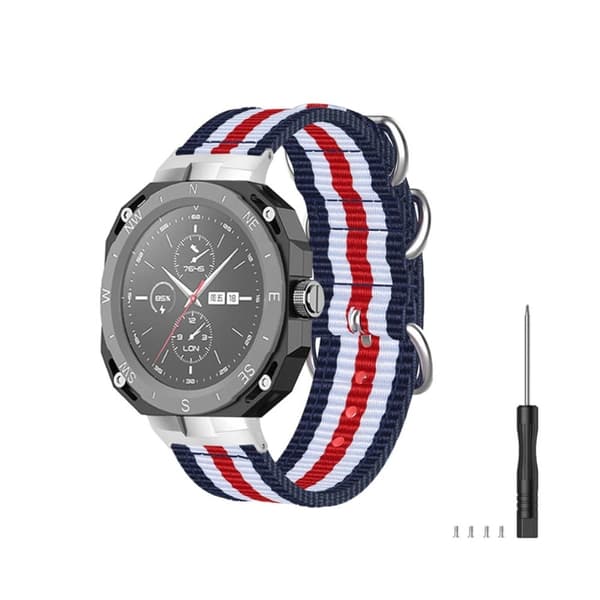Huawei Watch GT Cyber nylonklokkerem - Blå / Hvit / Rød Multicolor