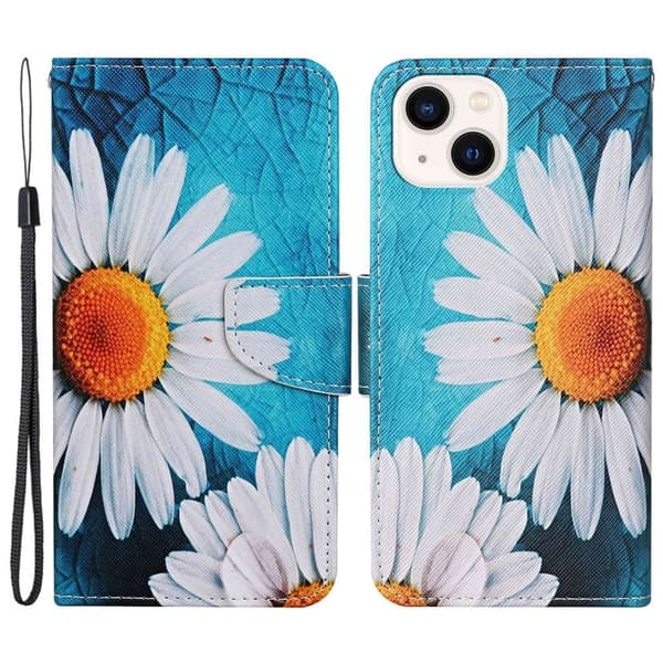 Wonderland iPhone 14 Plus Läppäkotelo - Large Chrysanthemum Multicolor