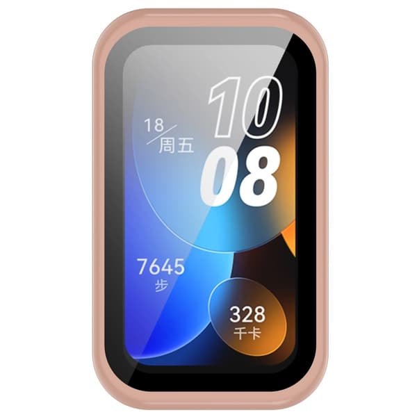 Huawei Band 8 cover with tempered glass film - Pink Rosa