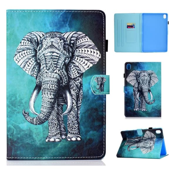 Huawei MediaPad M6 8.4 vackert mönstrat flipfodral i läder - Elefant multifärg
