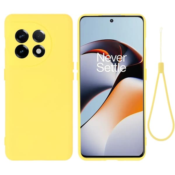 Matt flytende silikondeksel for OnePlus 11 - Gul Yellow