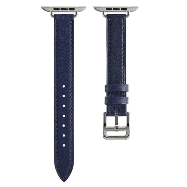 Apple Watch 42mm - 44mm simple leather watch strap - Blue Blue
