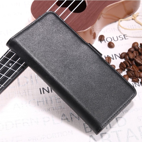 Sony Xperia XZ2 Compact ægte læder Magnetisk flip etui - Sort Black