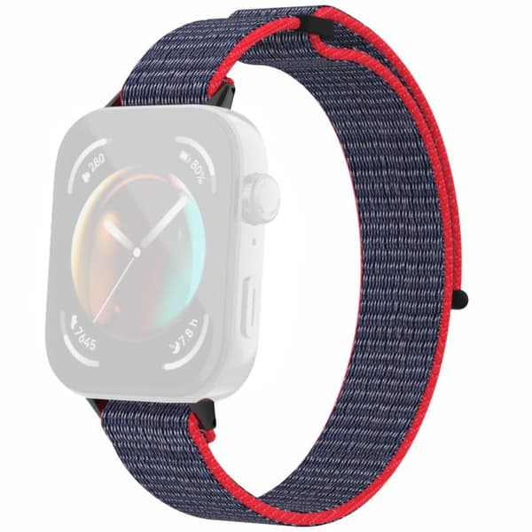 Huawei Watch Fit 3 kellohihna Magic Tape Nylon kellohihna - Glitter Red