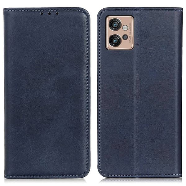 Äkta läder Motorola Moto G32 fodral - Blå Blå
