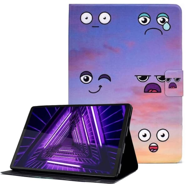 Lenovo Tab M10 Plus (Gen 3) viileä kuvio nahkakotelo - Emotion Purple