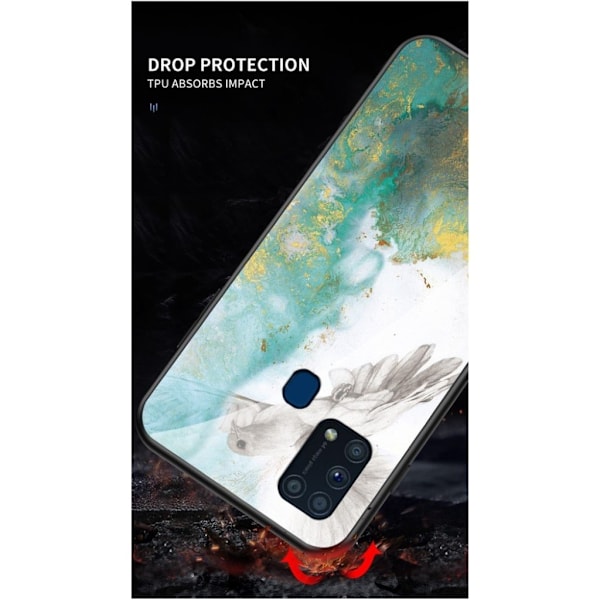 Fantasy Marble Samsung Galaxy M31 cover - Smaragd Multicolor