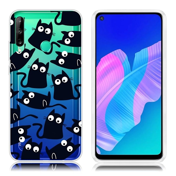 Deco Huawei P40 Lite E Cover - Sort Kat Multicolor