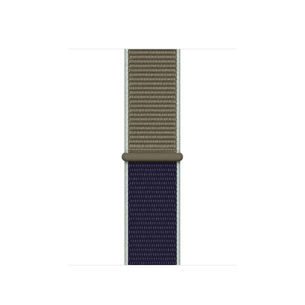 Apple Watch Series 5 40mm solid farve nylon urrem - Mørkeblå / Khaki Blue
