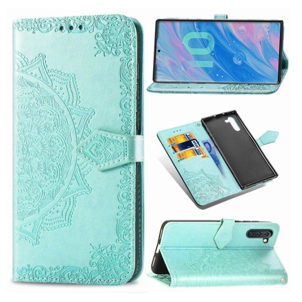 Mandala Samsung Galaxy Note 10 Flip kotelot - Syaani Green