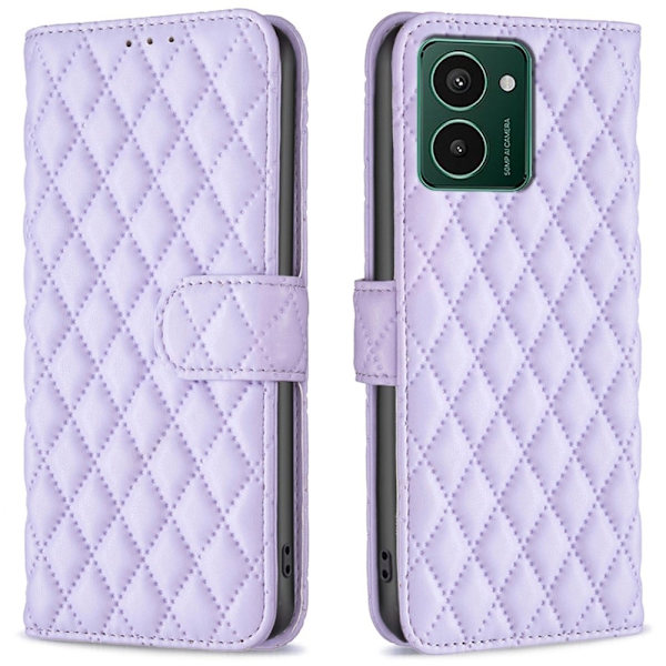Rombemønster, matt flip-deksel for HMD Pulse Pro - Lilla Purple
