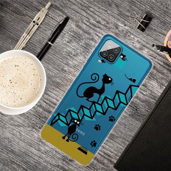 Deco Samsung Galaxy A12 5G skal - Katt Och Trappa Svart