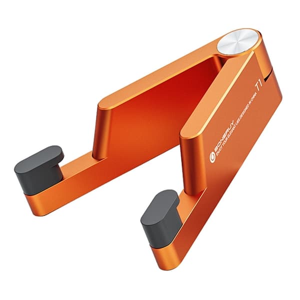 V-format telefonstativ i aluminiumlegering Vikbar mini-portabel skrivbordshållare - Orange Orange
