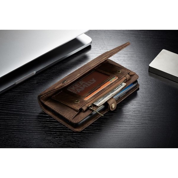 CaseMe Samsung Galaxy A70 Zipper Wallet Etui - Brun Brown