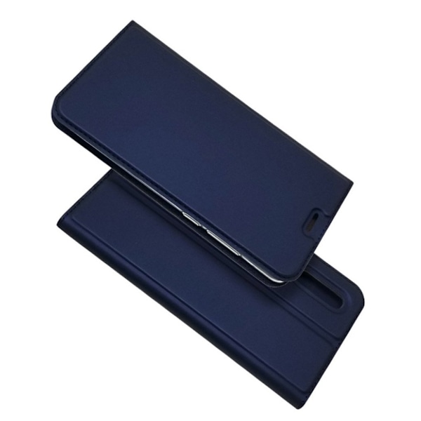 Huawei P30 auto-absorberet læder flip etui - Blå Blue