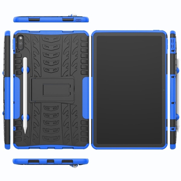 Däckmönstrat kickstand-fodral för Huawei MatePad 10.4 - Blå Blå