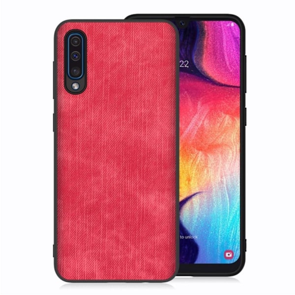 Jeans Samsung Galaxy A50 flip case - Punainen Red